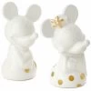 Hallmark Disney Mickey And Minnie White And Gold Salt And Pepper Shakers, Set Of 2