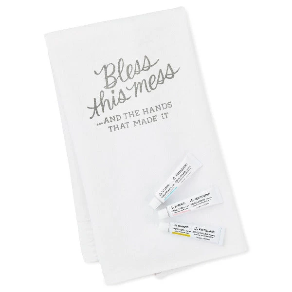 Hallmark Bless This Mess Tea Towel Handprint Kit 1 Hallmark Bless This Mess Tea Towel Handprint Kit