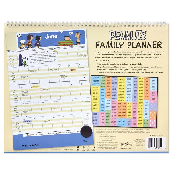 Hallmark Peanuts® Inspirational Scripture 2023 Family Planner Wall Calendar With Stickers, 12-Month 2 Hallmark Peanuts® Inspirational Scripture 2023 Family Planner Wall Calendar With Stickers, 12-Month - Image 2