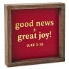 Hallmark DaySpring Candace Cameron Bure Good News Great Joy Wood Quote Sign, 7x7