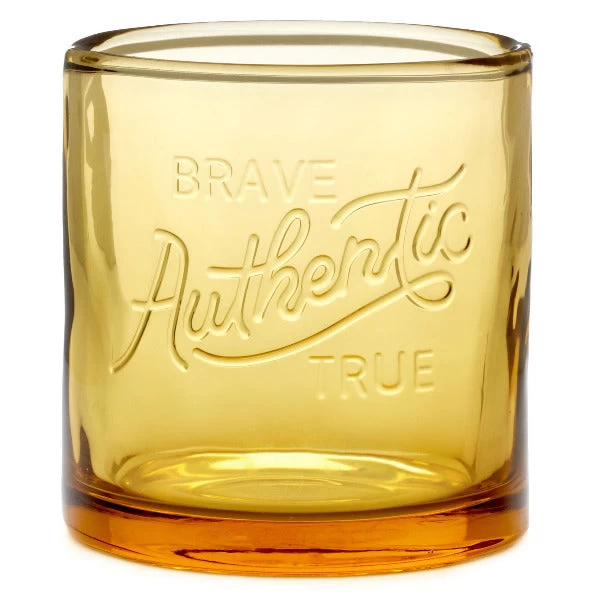 Hallmark Brave Authentic True Amber Lowball Glass, 10 Oz. 1 Hallmark Brave Authentic True Amber Lowball Glass, 10 Oz.