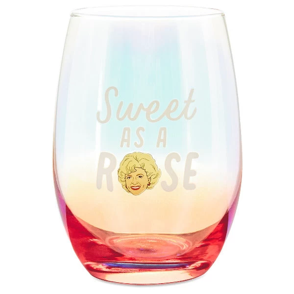 Hallmark Rose The Golden Girls Stemless Wine Glass, 16 Oz. 1 Hallmark Rose The Golden Girls Stemless Wine Glass, 16 Oz.