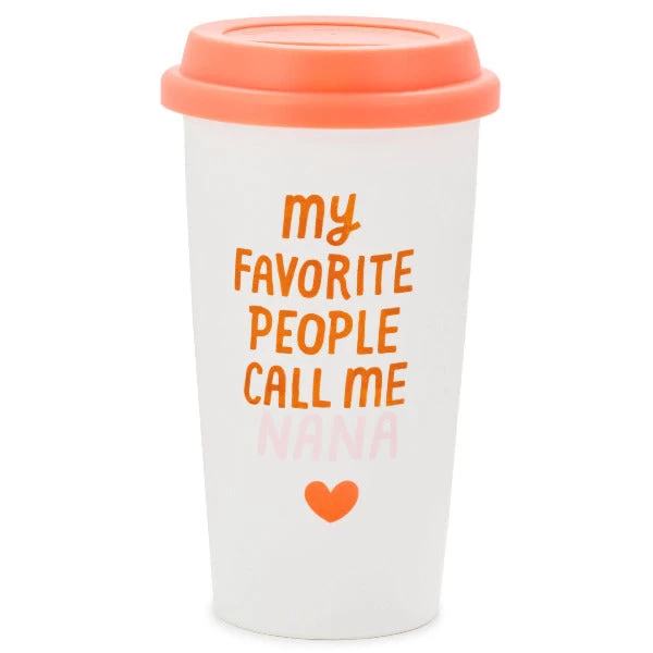 Hallmark My Favorite People Call Me Nana Ceramic Travel Mug, 10 Oz. 1 Hallmark My Favorite People Call Me Nana Ceramic Travel Mug, 10 Oz.