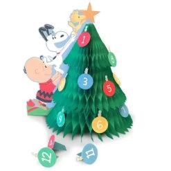 Hallmark Peanuts® Countdown-to-Christmas Honeycomb 3D Pop-Up Tree Decoration