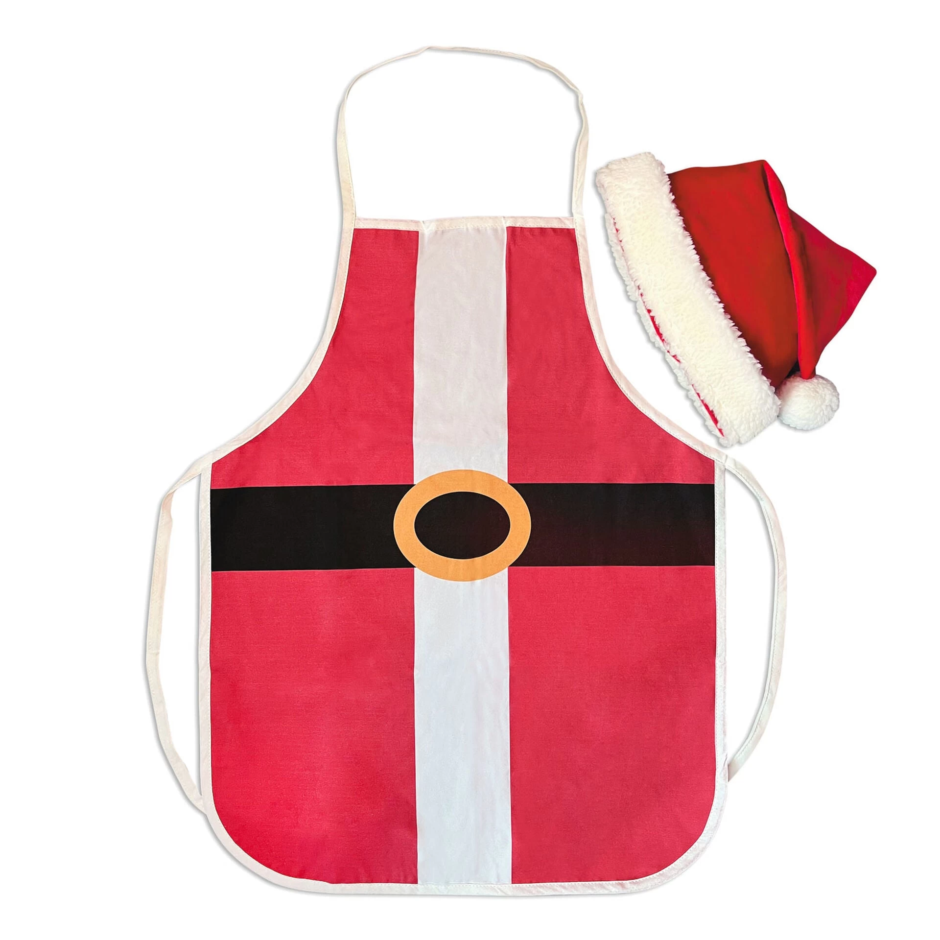 Hallmark Big Santa Adult-Sized Hat And Apron, Set Of 2 1 Hallmark Big Santa Adult-Sized Hat And Apron, Set Of 2