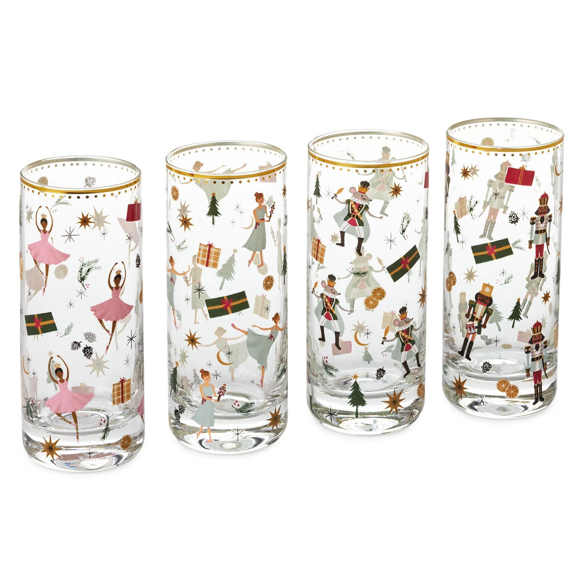 Hallmark Nutcracker Ballet Drinking Glasses, Set Of 4 1 Hallmark Nutcracker Ballet Drinking Glasses, Set Of 4