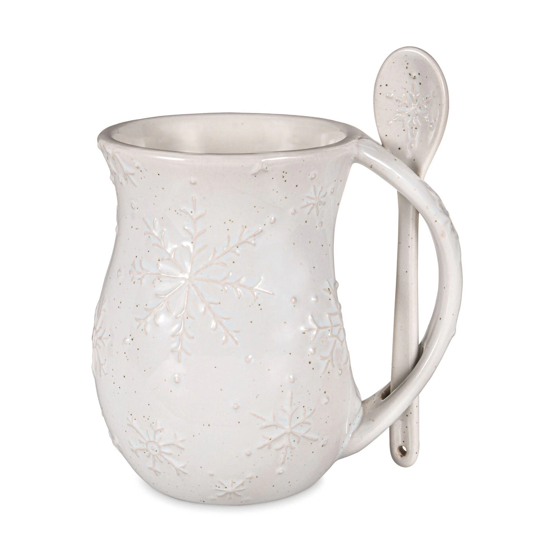 Snowflake Hand-Warming Mug With Spoon 1 Snowflake Hand-Warming Mug With Spoon